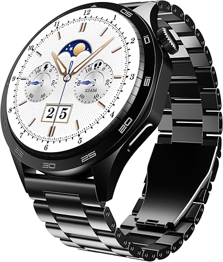 Wearable Technology - Top 10 Best Selling Smart Watches 9 boAt Enigma Radiant Men's Luxury Watch w/Functional Crown, Upto 6 Days Battery, 200+ Cloud Watch Faces, Guided Breathing, 1.43"(3.63 cm) AMOLED Display Smart Watch (Metal Black)