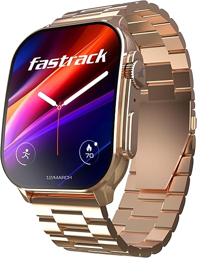 Wearable Technology - Top 10 Best Selling Smart Watches 5 Fastrack Astor FS2 Pro 1.96" Super AMOLED Smart Watch, Metal Body with 1000 Nits Brightness, SpO2, BP & Sleep Monitor, BT Calling, 100+ Sports Modes – Smartwatch for Men & Women (Rose Gold)