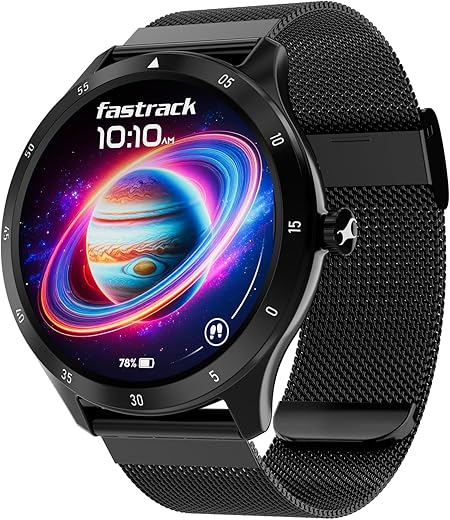 Wearable Technology - Top 10 Best Selling Smart Watches 7 Fastrack Jupiter R2 Smart Watch for Man & Smart Watch for Women Latest with 1.38" Display, BT Calling, Functional Crown, 100+ Sports Modes, Health Suite, SOS, IP68, 5 Days Battery (Black Mesh)