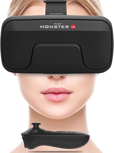 Budget Virtual Reality Headsets You Can’t Miss in 2024 10 Irusu Monster VR Headset - Virtual Reality Glasses with 40 MM HD Lens,Built in Touch Button and Controller for Learning | Gaming | Watching Movies | Virtual Experiences
