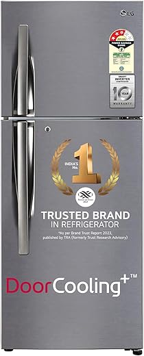 LG 242 L 3 Star Smart Inverter Frost-Free Double Door Refrigerator (GL-I292RPZX, Shiny Steel, Door Cooling+)