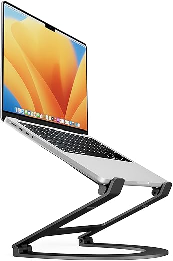 Must-Have Apple Accessories: 10 Amazing Picks for Every Apple Enthusiast 4 Twelve South Curve Flex | Ergonomic Height & Angle Adjustable Aluminum Laptop/MacBook Stand/Riser, fits 10"-17", Folds Flat for Portability -Travel Pouch Included, Matte Black