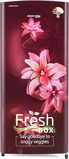 Voltas Beko, A Tata Product 183 L 2 Star Direct Cool Single Door Refrigerator (RDC215D/S0WSR0M0000GO, Stella Wine, With Fresh Box Technology and Chiller Zone)